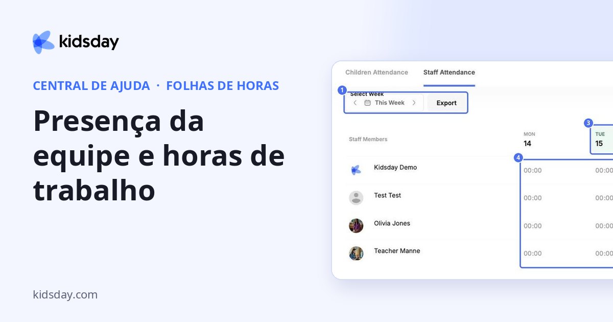 Presença da equipe e horas de trabalho