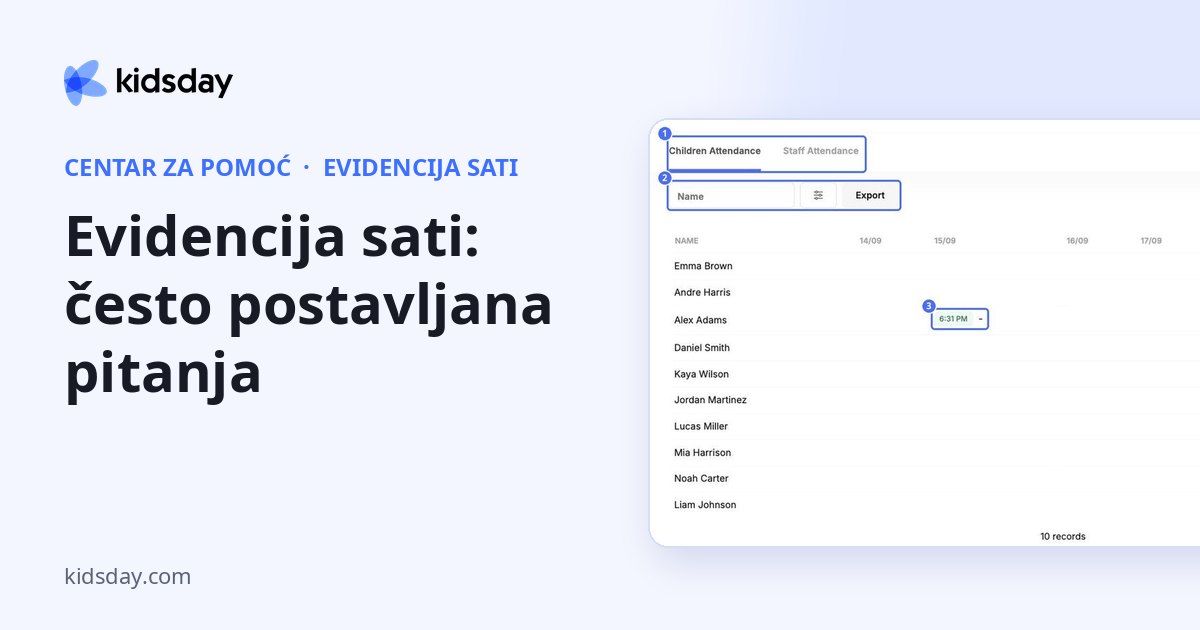 Evidencija sati: često postavljana pitanja