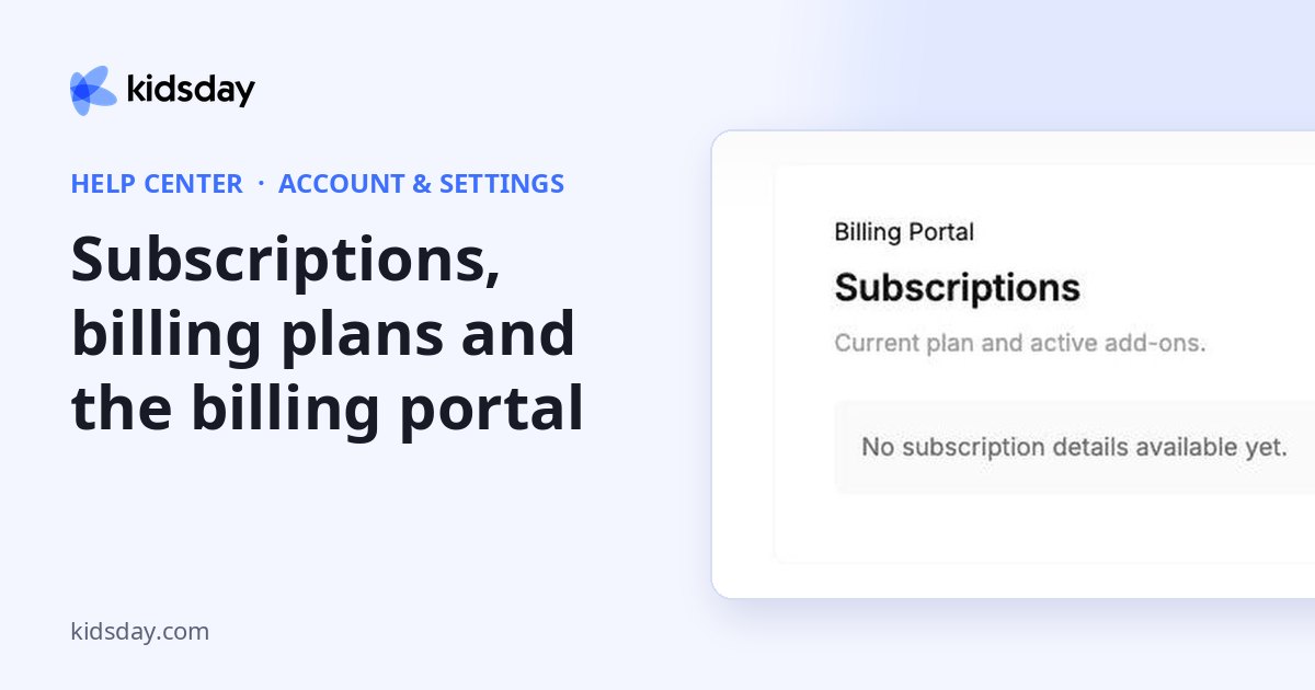 Subscriptions, billing plans and the billing portal