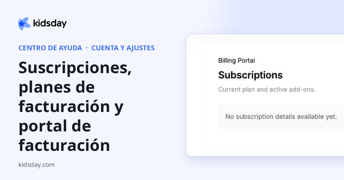 Suscripciones, planes de facturación y portal de facturación