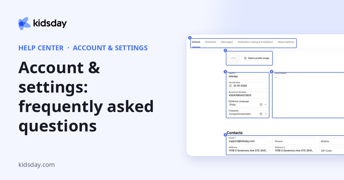Account & settings: frequently asked questions