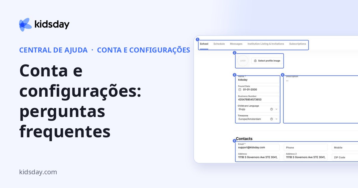 Conta e configurações: perguntas frequentes