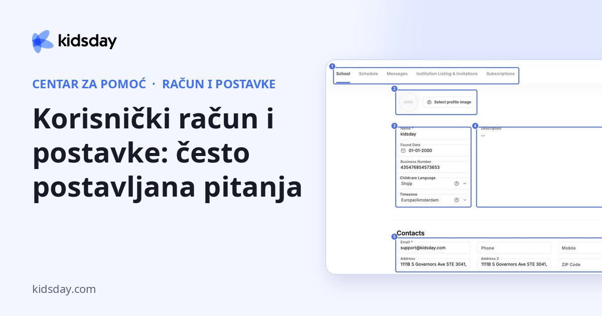 Korisnički račun i postavke: često postavljana pitanja