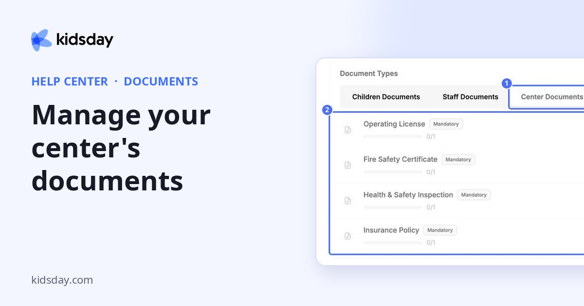 Manage your center's documents
