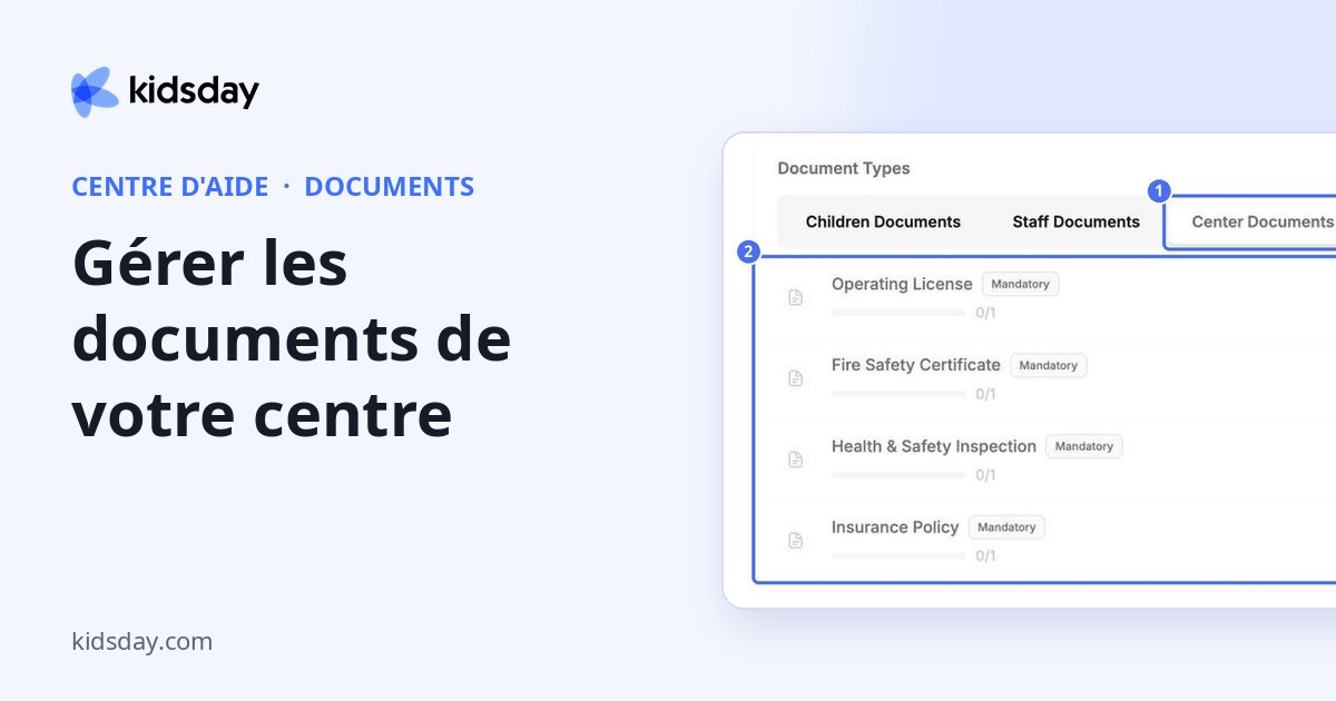 Gérer les documents de votre centre