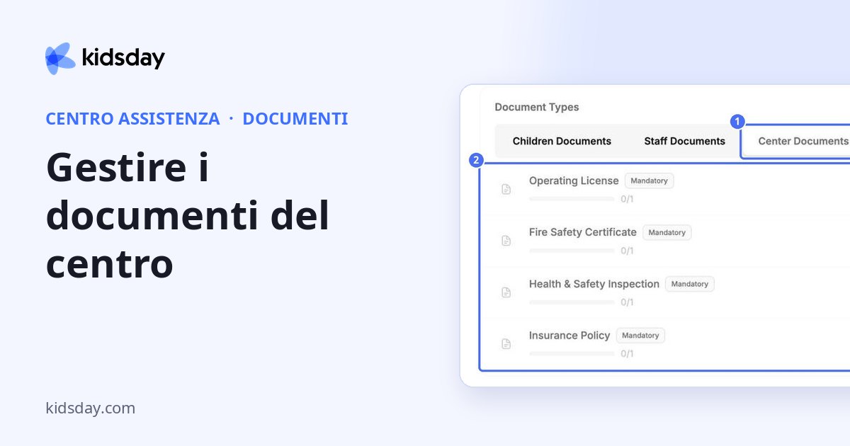 Gestire i documenti del centro