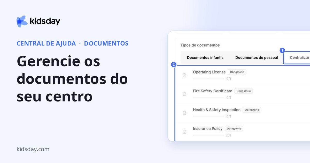 Gerencie os documentos do seu centro