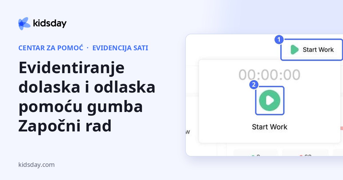 Evidentiranje dolaska i odlaska pomoću gumba Započni rad