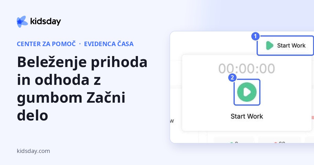 Beleženje prihoda in odhoda z gumbom Začni delo
