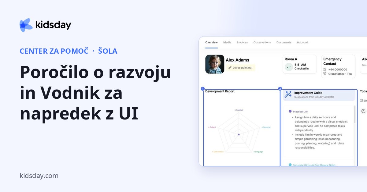 Poročilo o razvoju in Vodnik za napredek z UI