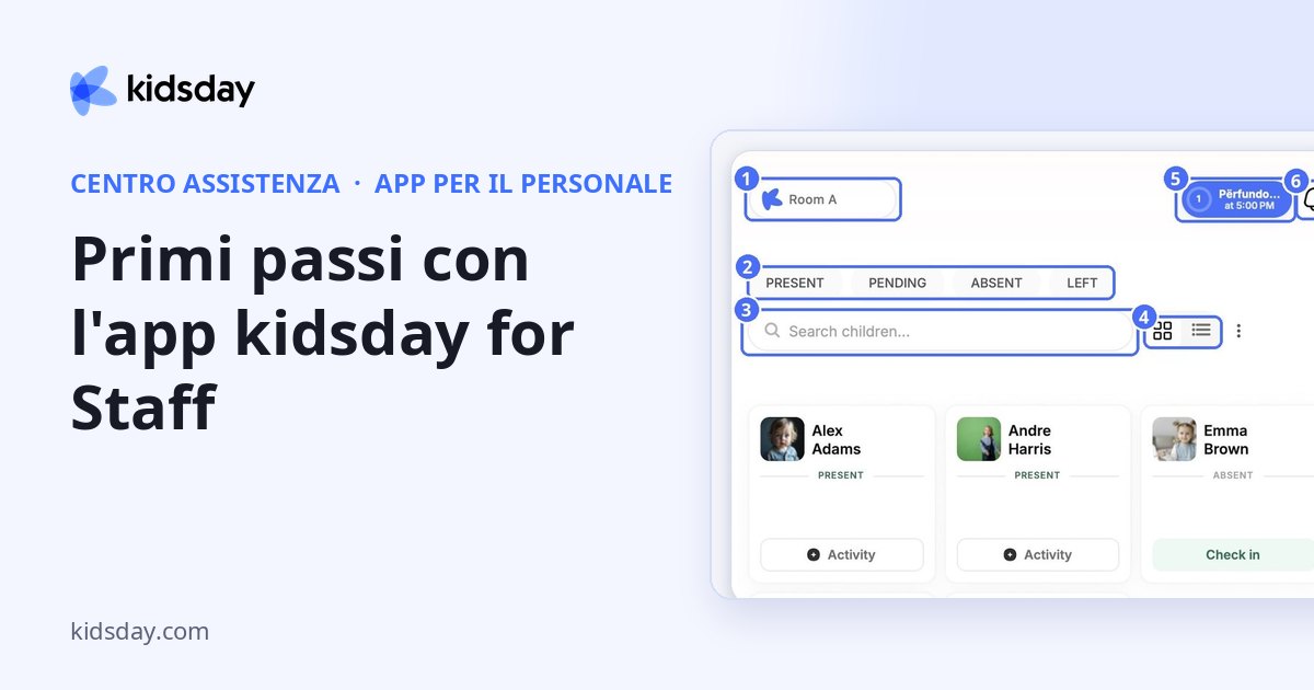 Primi passi con l'app kidsday for Staff