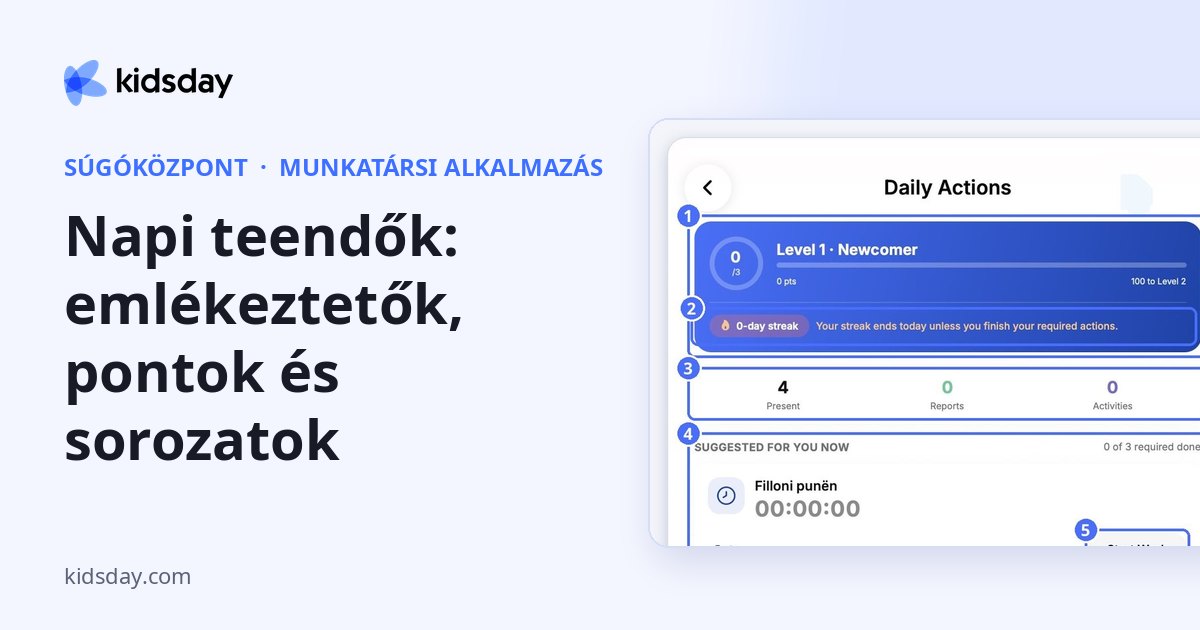 Napi teendők: emlékeztetők, pontok és sorozatok