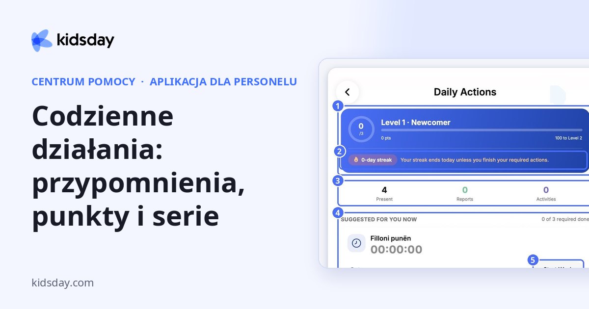 Codzienne działania: przypomnienia, punkty i serie
