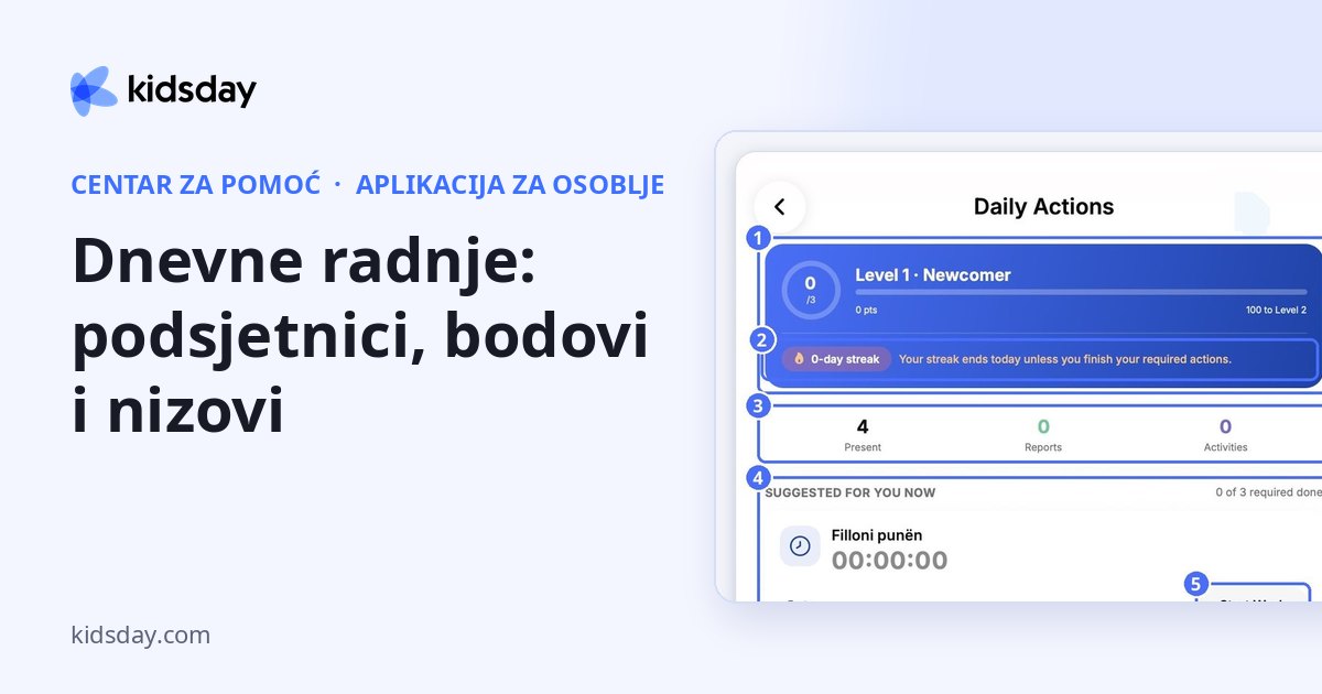 Dnevne radnje: podsjetnici, bodovi i nizovi