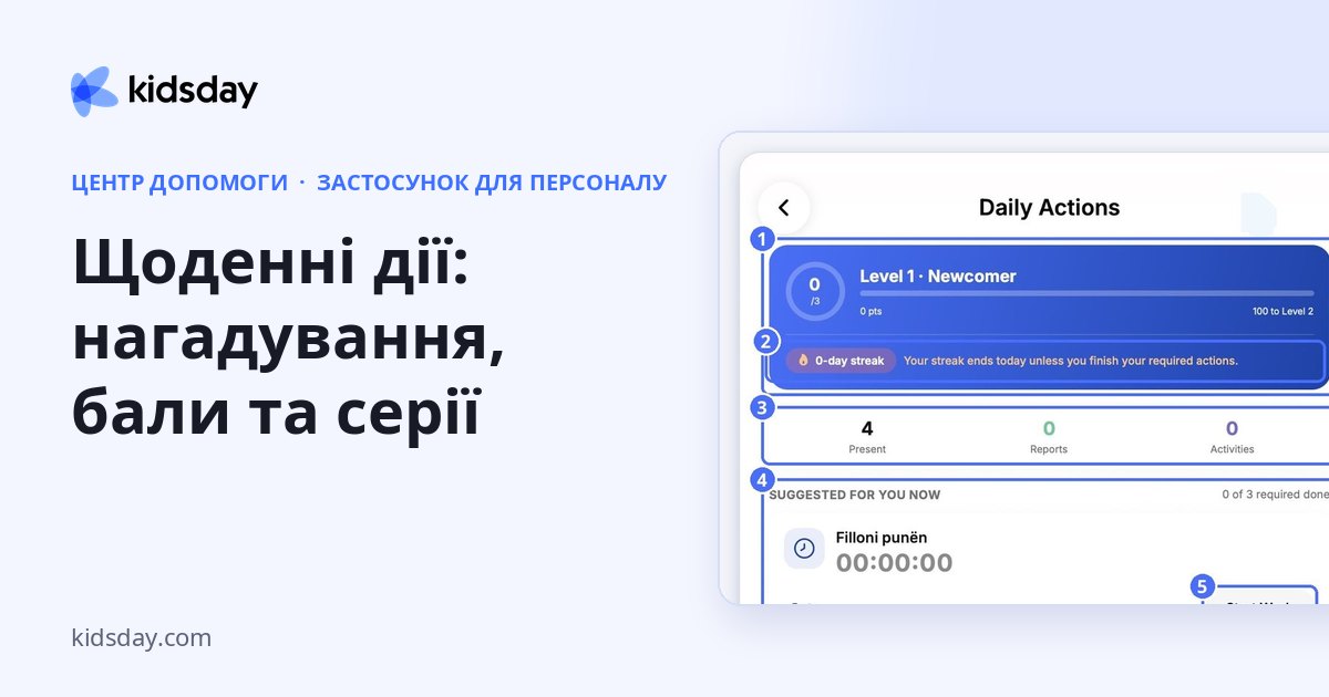 Щоденні дії: нагадування, бали та серії