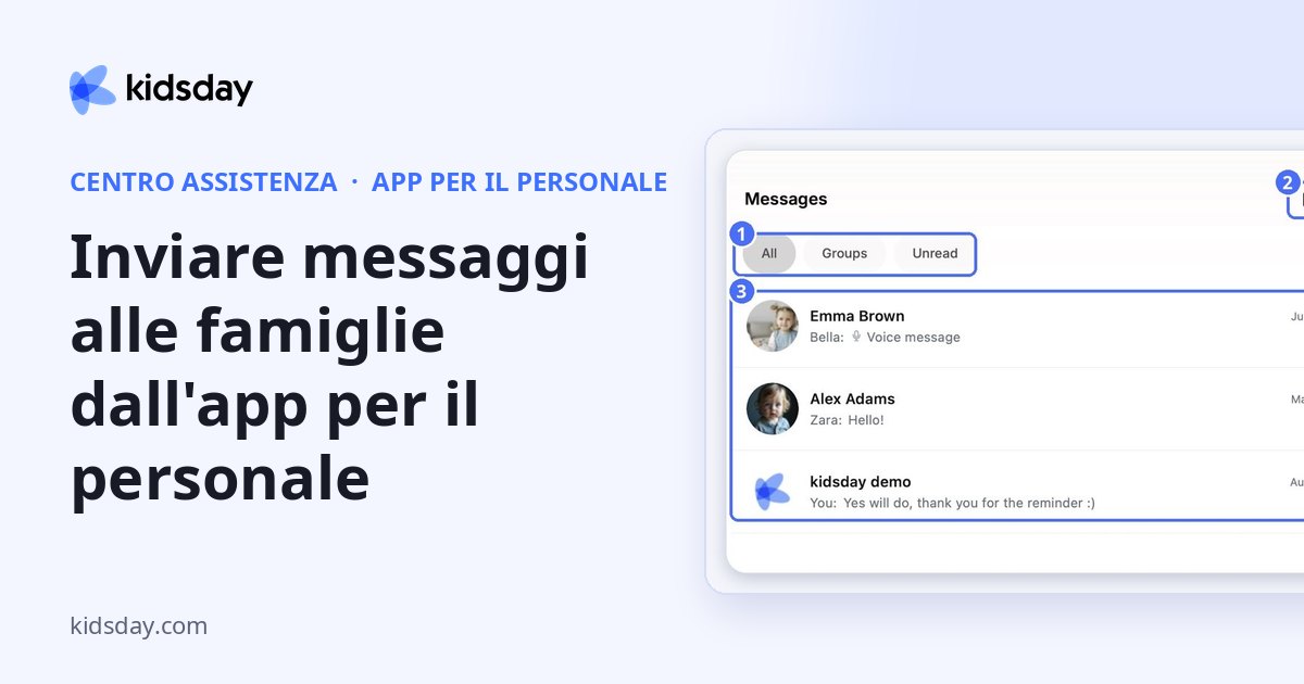 Inviare messaggi alle famiglie dall'app per il personale