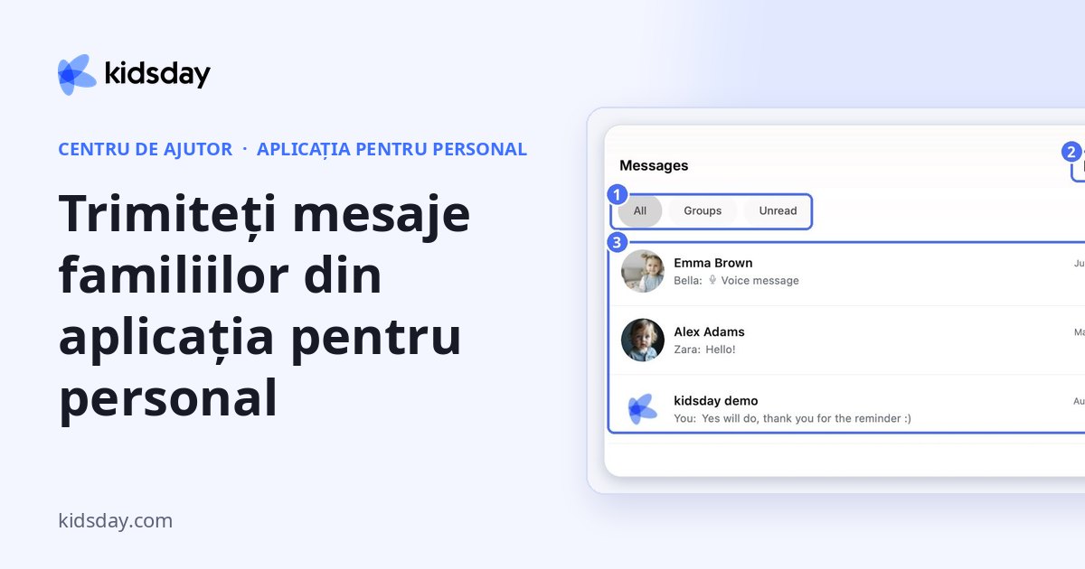 Trimiteți mesaje familiilor din aplicația pentru personal