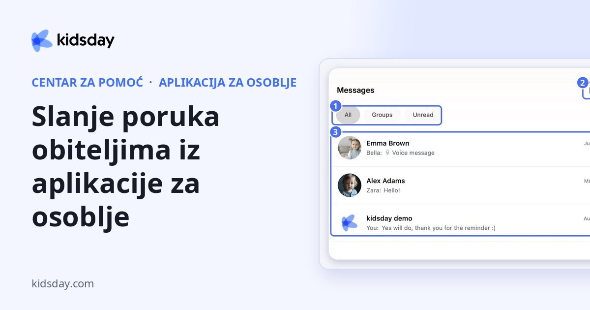 Slanje poruka obiteljima iz aplikacije za osoblje
