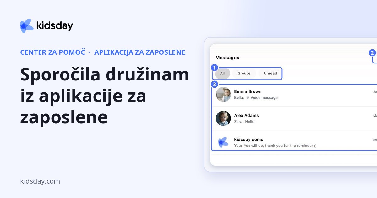 Sporočila družinam iz aplikacije za zaposlene