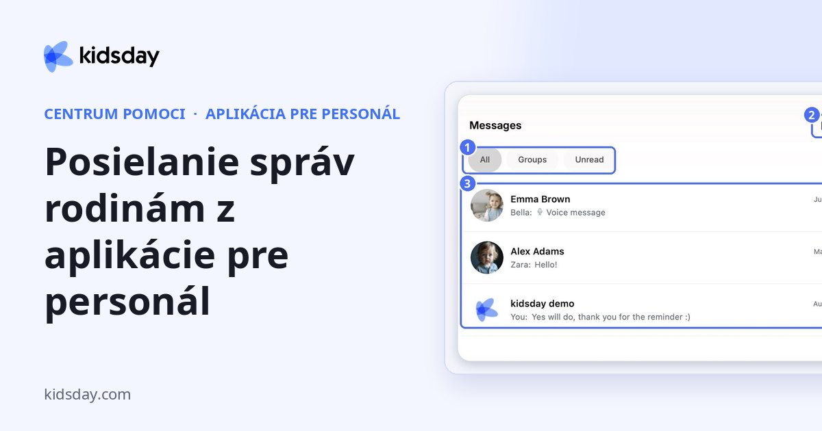 Posielanie správ rodinám z aplikácie pre personál