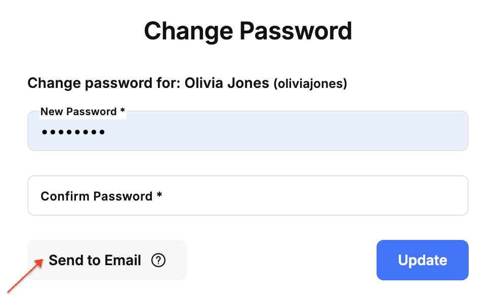 Email for Changing/Resetting the Password