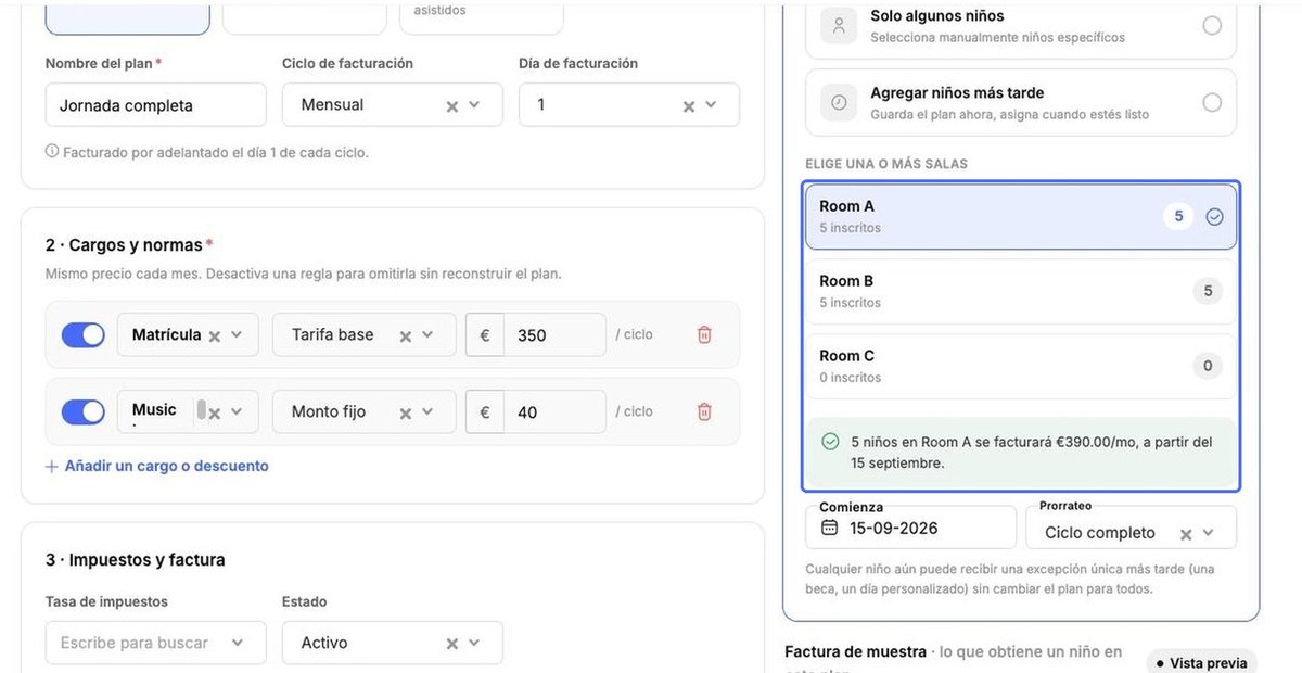 Asignación de Room A, Envío automático desactivado