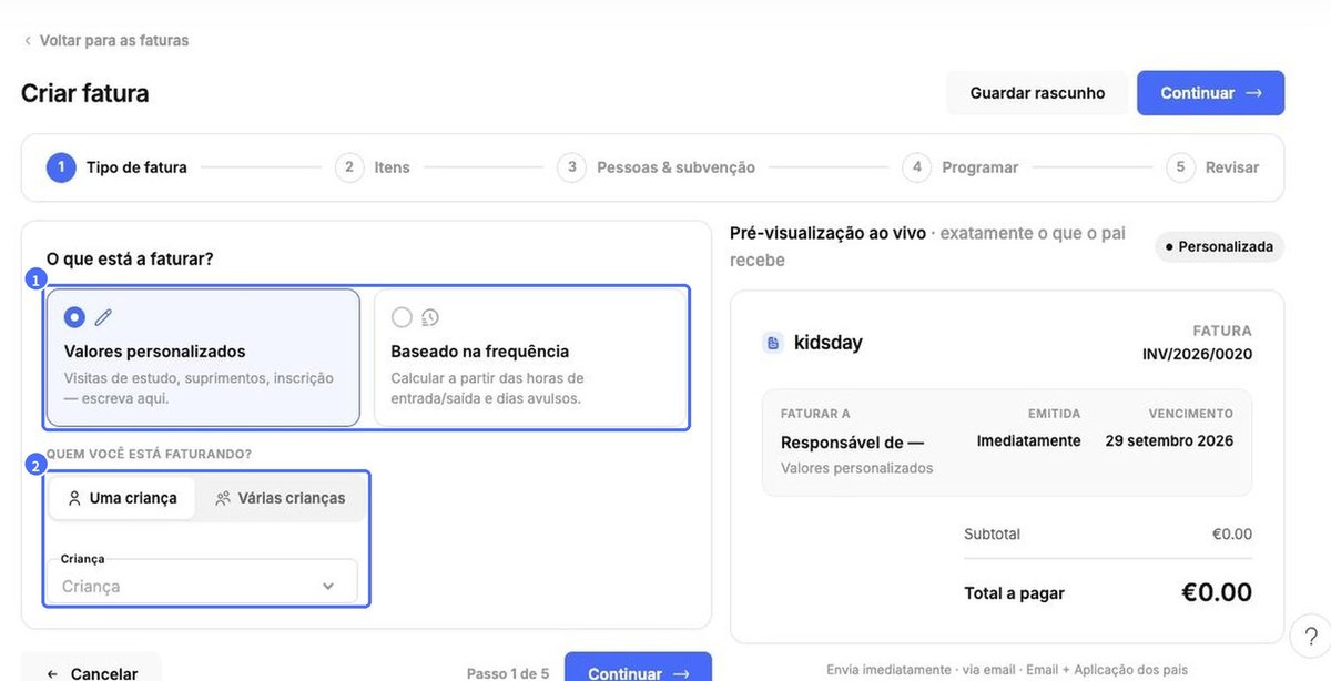 (1) O que você está cobrando, (2) quem você está cobrando