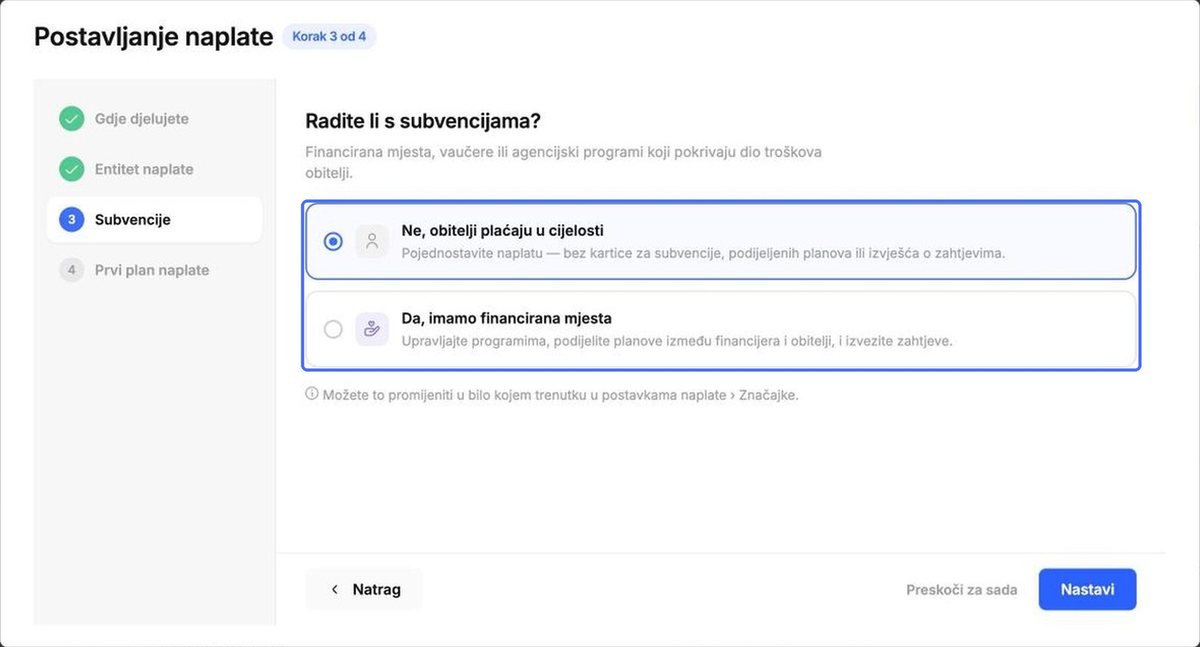 Radite li sa subvencijama?