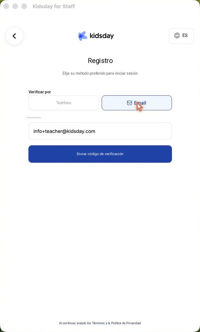 Elija si el código llega por teléfono o por correo electrónico