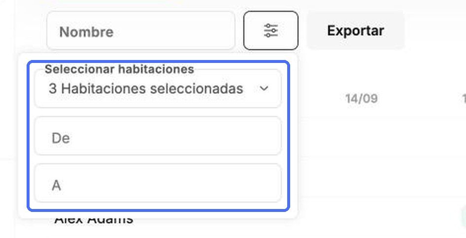 Elija las salas y las fechas