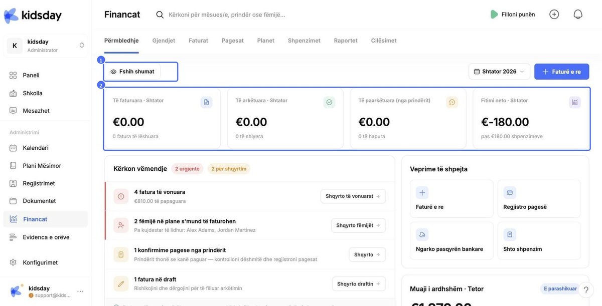 Përmbledhja e Financave