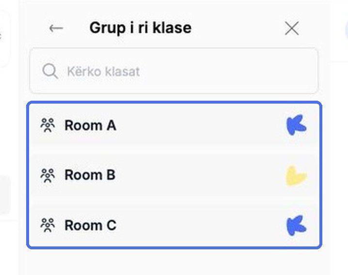 Zgjidhni klasën për një grup klase