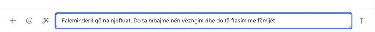 Mesazhi i rishkruar shfaqet te shiriti i mesazhit para se ta dërgoni