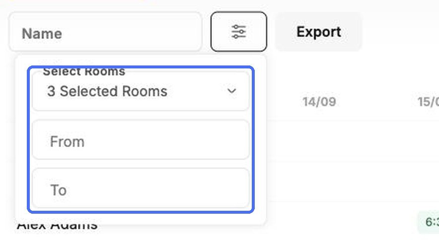 Choose rooms and dates