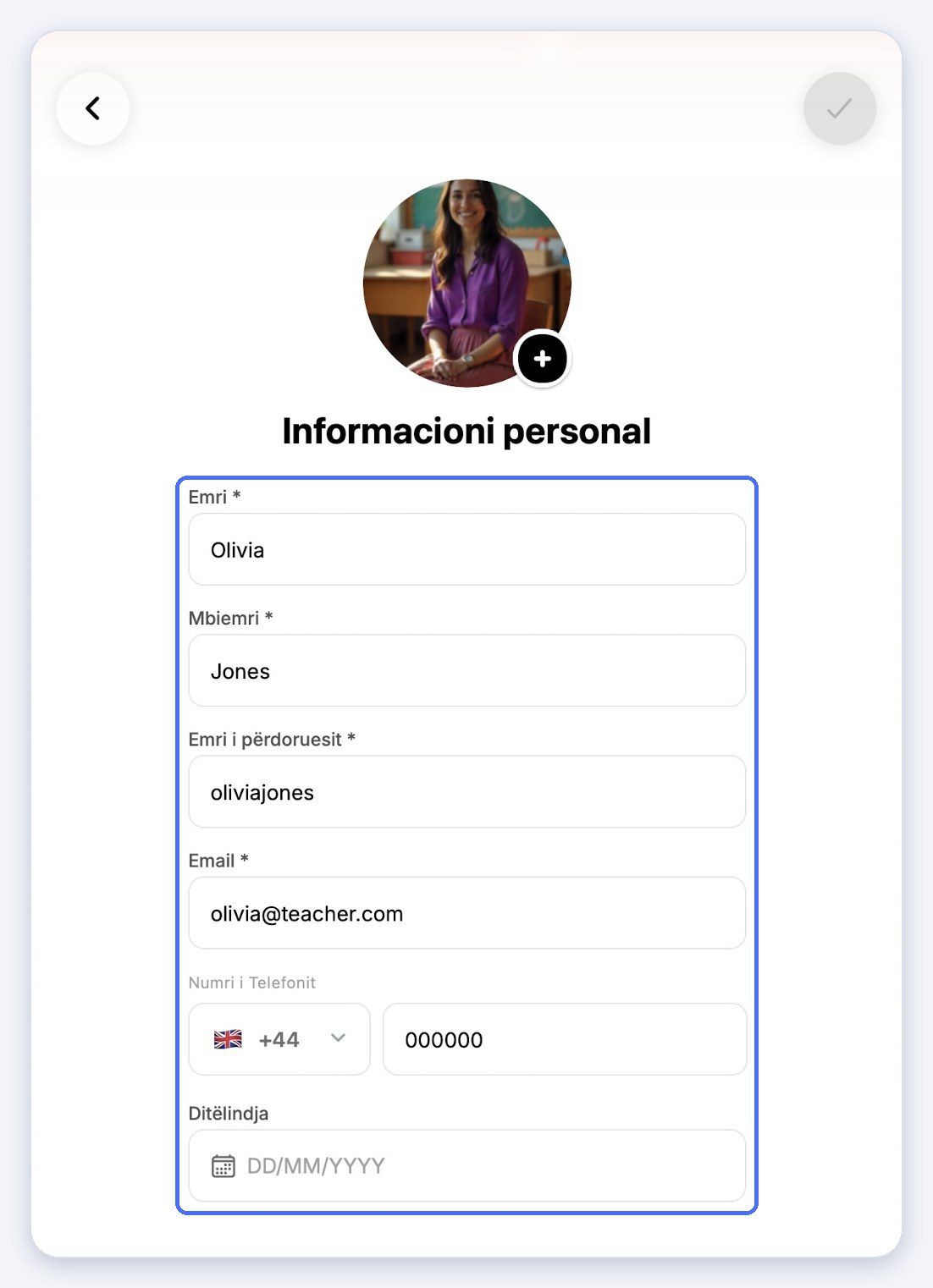 (1) Informacionet tuaja personale