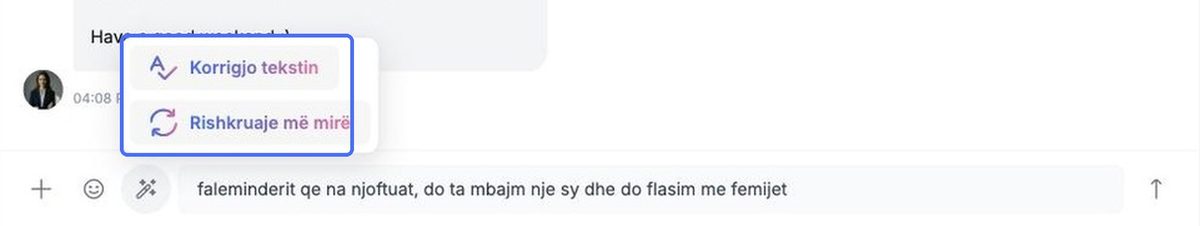 Opsionet e shkrimit me AI