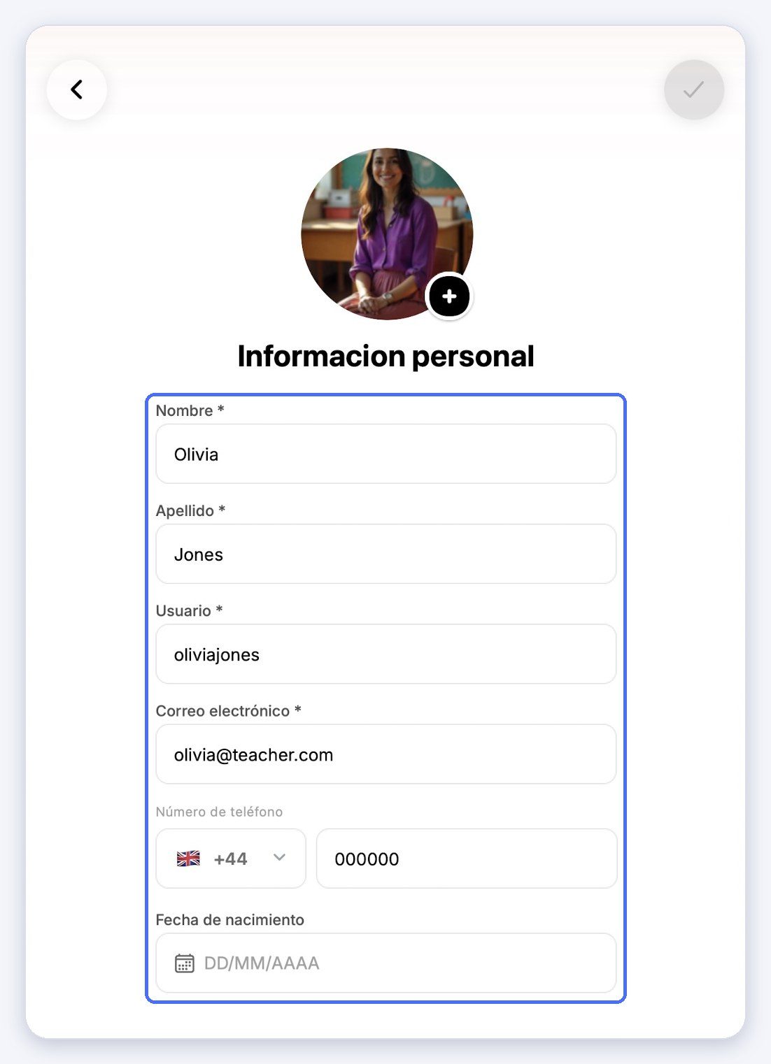 (1) Su información personal