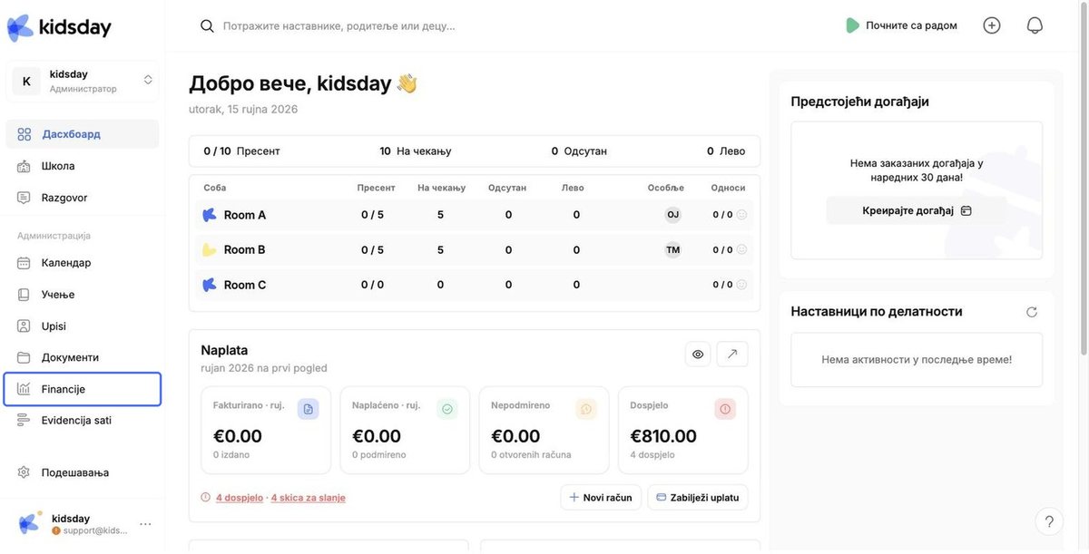 Financije u lijevom izborniku
