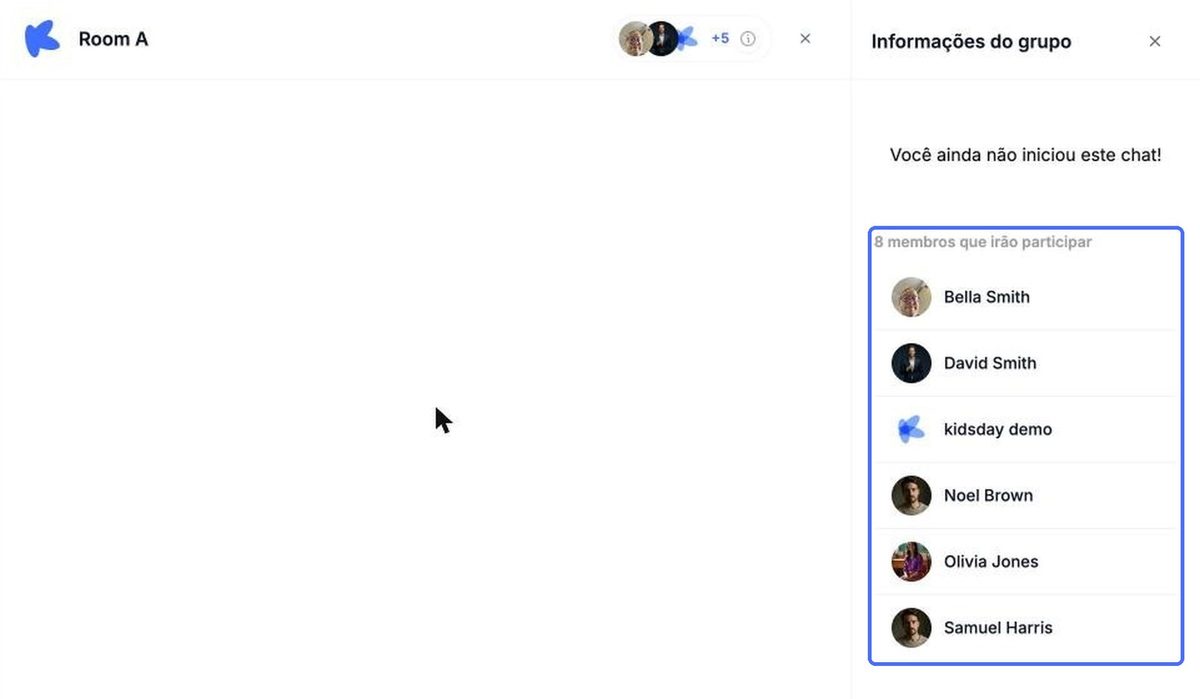 Todas as pessoas vinculadas à sala entram no grupo de turma