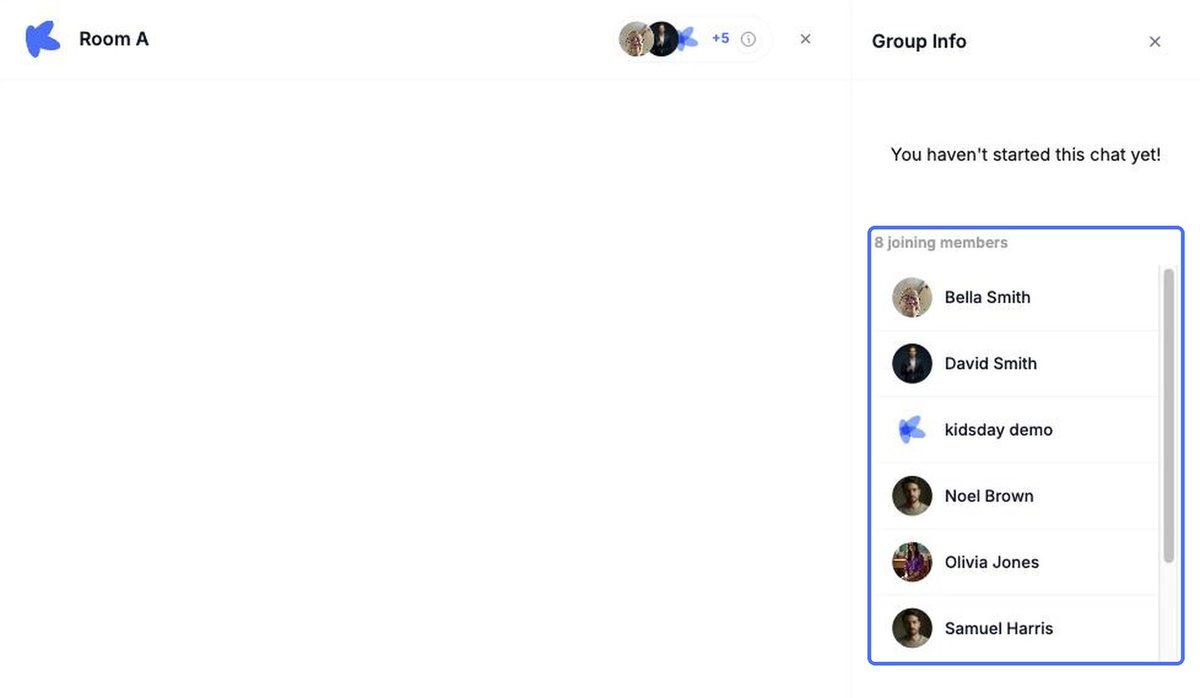 Everyone linked to the room joins the class group