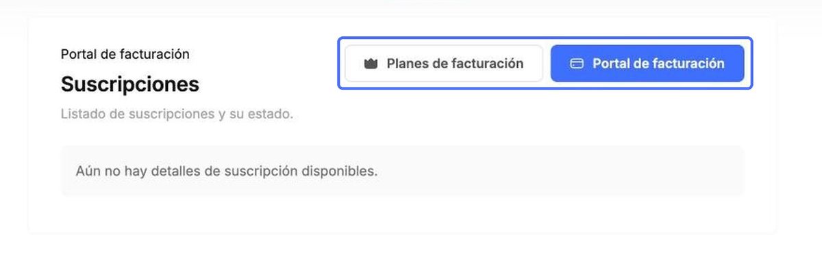 Planes de facturación y Portal de facturación