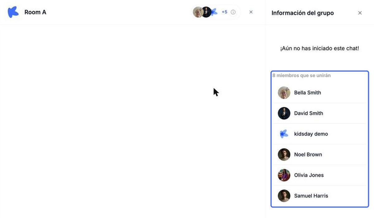 Todas las personas vinculadas a la sala se unen al grupo de clase