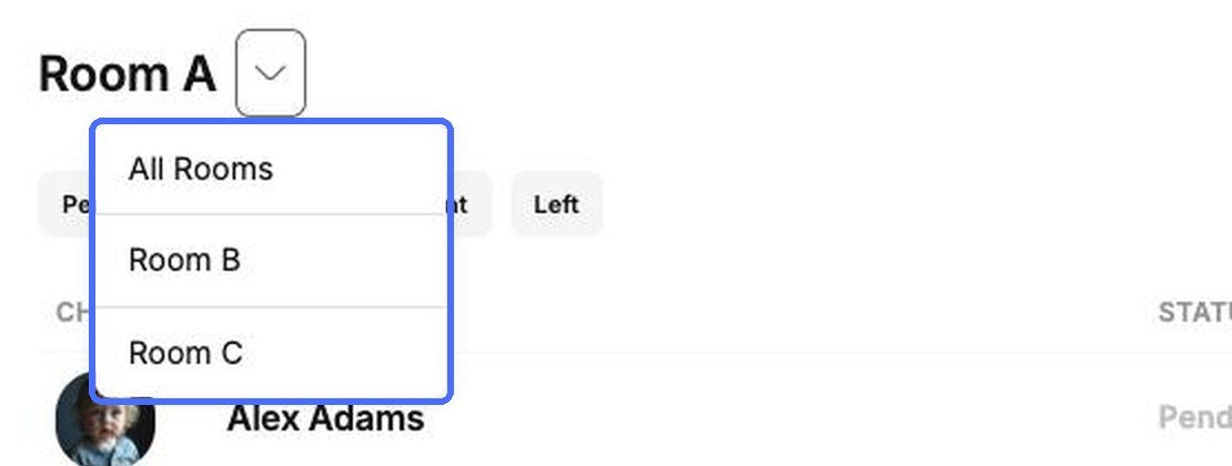 Switch between rooms without going back to the list